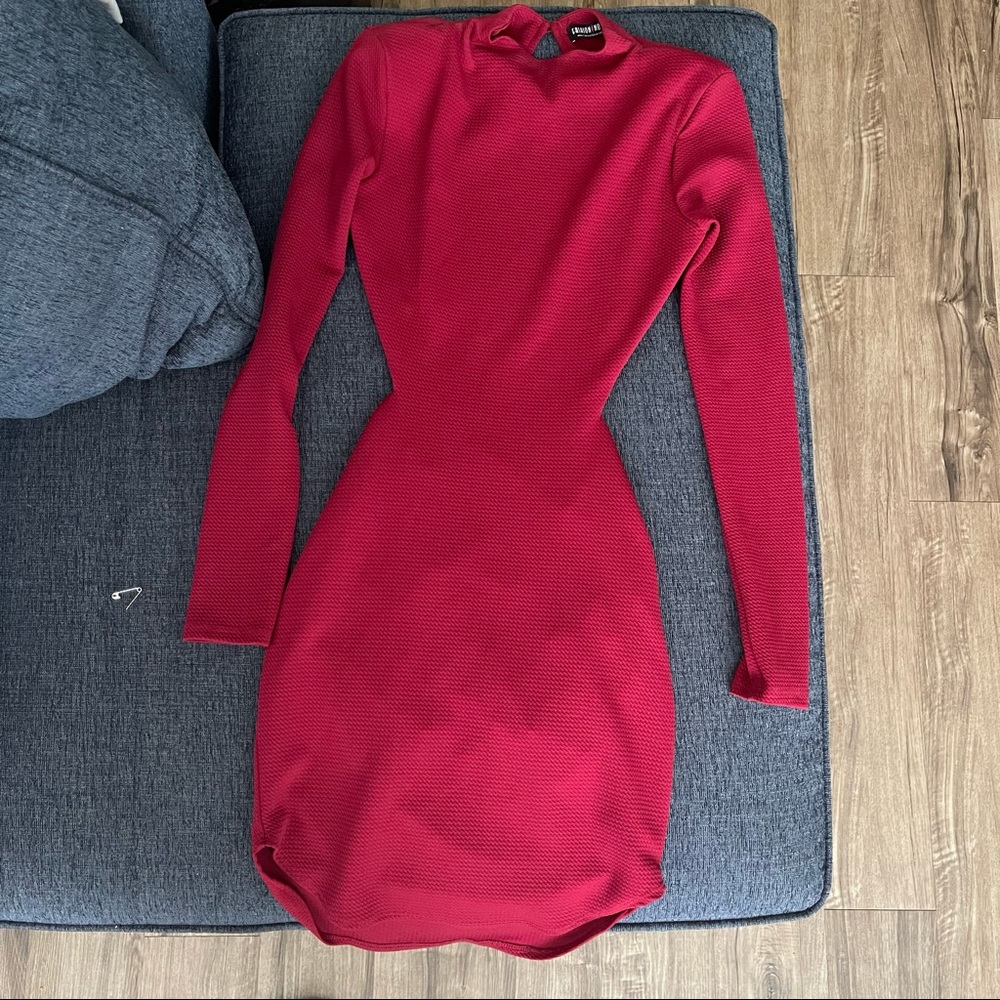 Burgundy long sleeve dress